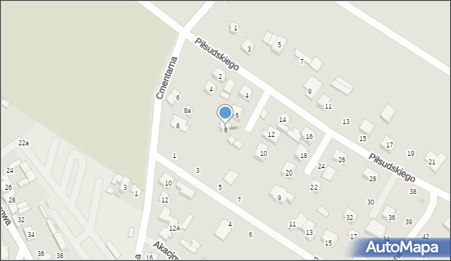 Stryków, Piłsudskiego Józefa, marsz., 8, mapa Stryków