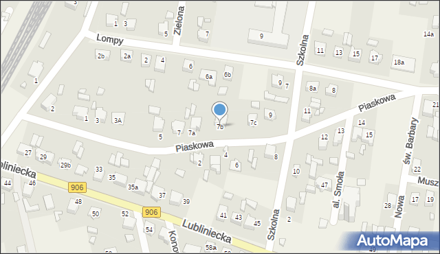 Strzebiń, Piaskowa, 7b, mapa Strzebiń