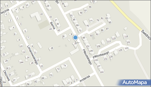 Strzegom, Piłsudskiego Józefa, marsz., 10, mapa Strzegom