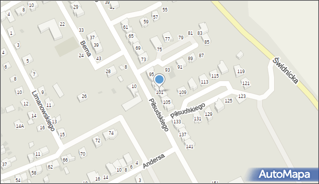 Strzegom, Piłsudskiego Józefa, marsz., 101, mapa Strzegom
