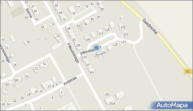 Strzegom, Piłsudskiego Józefa, marsz., 131, mapa Strzegom