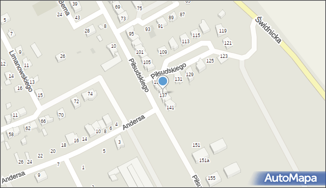 Strzegom, Piłsudskiego Józefa, marsz., 137, mapa Strzegom