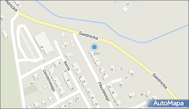 Strzegom, Piłsudskiego Józefa, marsz., 3, mapa Strzegom