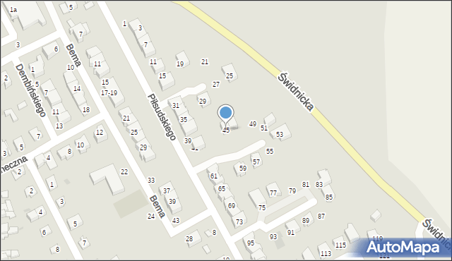 Strzegom, Piłsudskiego Józefa, marsz., 45, mapa Strzegom