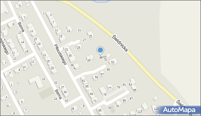 Strzegom, Piłsudskiego Józefa, marsz., 49, mapa Strzegom