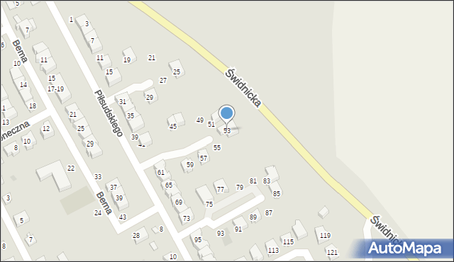 Strzegom, Piłsudskiego Józefa, marsz., 53, mapa Strzegom