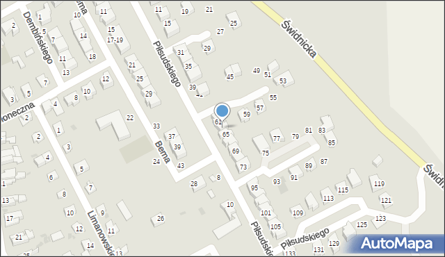 Strzegom, Piłsudskiego Józefa, marsz., 63, mapa Strzegom