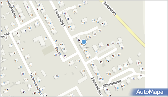 Strzegom, Piłsudskiego Józefa, marsz., 67, mapa Strzegom