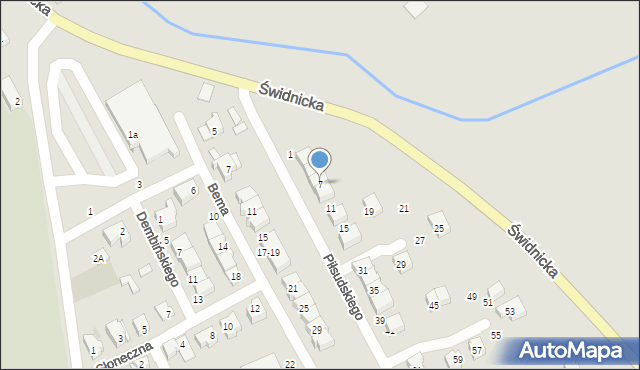 Strzegom, Piłsudskiego Józefa, marsz., 7, mapa Strzegom