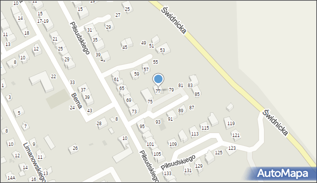 Strzegom, Piłsudskiego Józefa, marsz., 77, mapa Strzegom