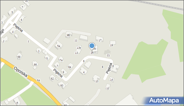 Strzelce Opolskie, Piękna, 15, mapa Strzelce Opolskie