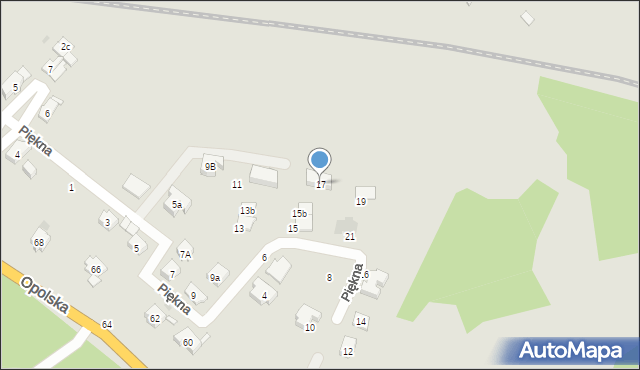 Strzelce Opolskie, Piękna, 17, mapa Strzelce Opolskie