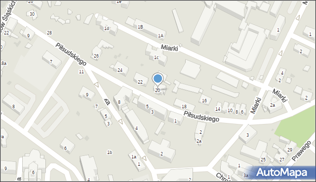 Strzelce Opolskie, Piłsudskiego Józefa, marsz., 20, mapa Strzelce Opolskie