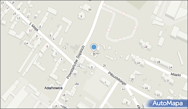 Strzelce Opolskie, Piłsudskiego Józefa, marsz., 30, mapa Strzelce Opolskie