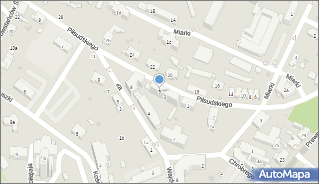Strzelce Opolskie, Piłsudskiego Józefa, marsz., 5, mapa Strzelce Opolskie