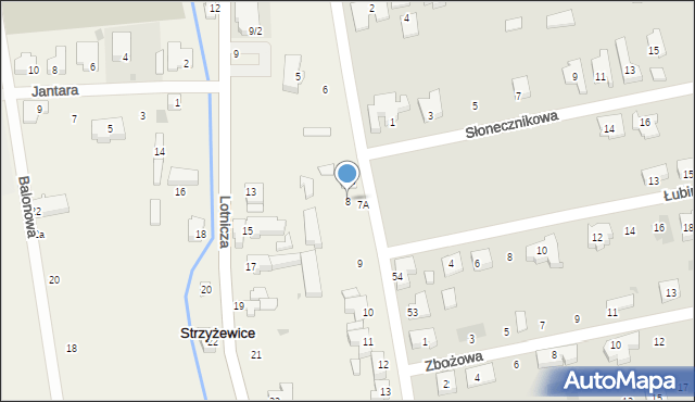 Strzyżewice, Pilotów, 8, mapa Strzyżewice