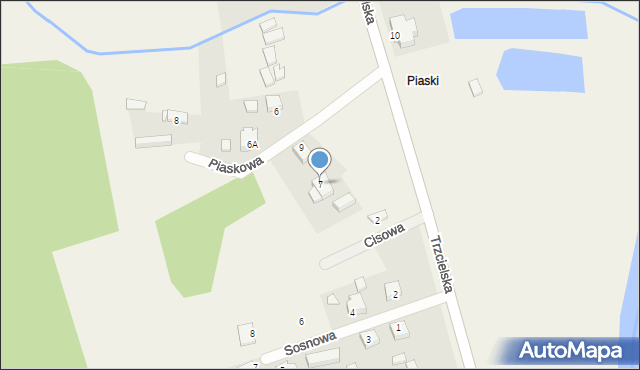 Strzyżewo, Piaskowa, 7, mapa Strzyżewo