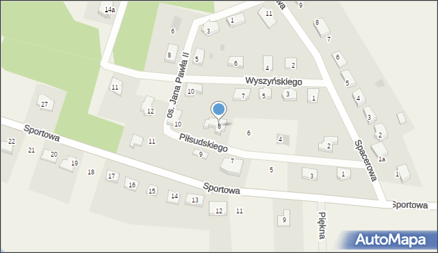 Subkowy, Piłsudskiego Józefa, marsz., 8, mapa Subkowy