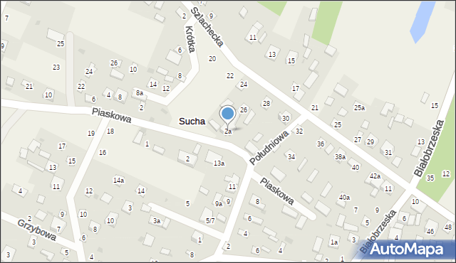 Sucha, Piaskowa, 2a, mapa Sucha
