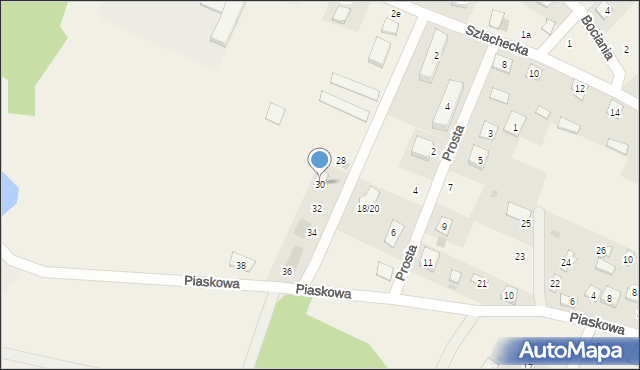 Sucha, Piaskowa, 30, mapa Sucha