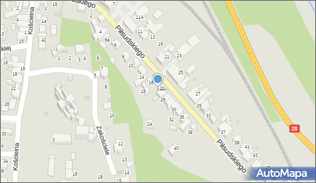 Sucha Beskidzka, Piłsudskiego Józefa, marsz., 22, mapa Sucha Beskidzka