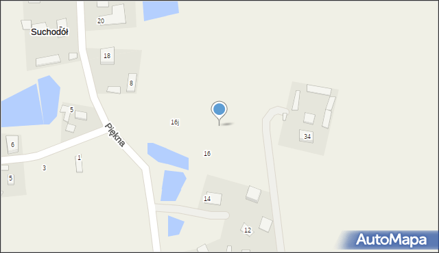 Suchodół, Piękna, 16g, mapa Suchodół