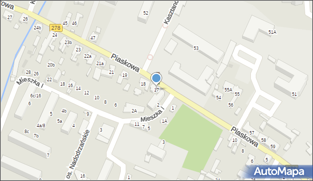 Sulechów, Piaskowa, 17, mapa Sulechów