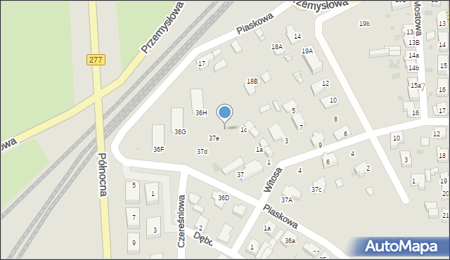 Sulechów, Piaskowa, 37f, mapa Sulechów