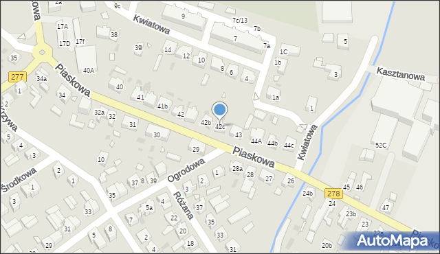 Sulechów, Piaskowa, 42c, mapa Sulechów
