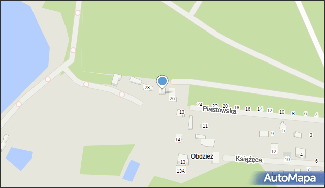 Sulejów, Piastowska, 28, mapa Sulejów