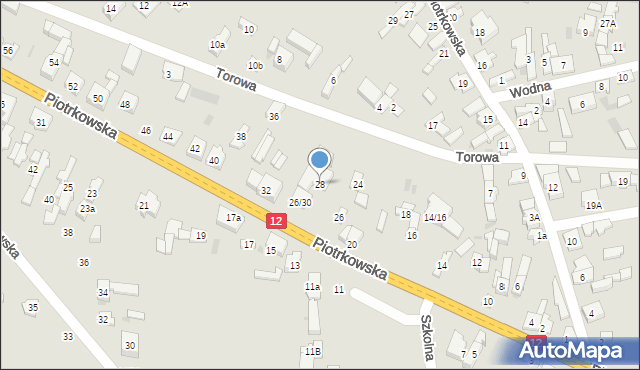 Sulejów, Piotrkowska, 28, mapa Sulejów