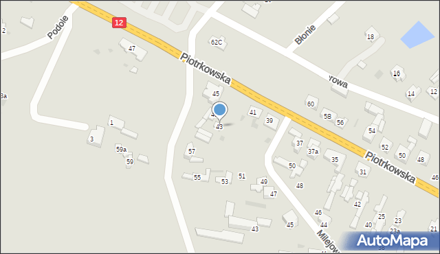 Sulejów, Piotrkowska, 43, mapa Sulejów