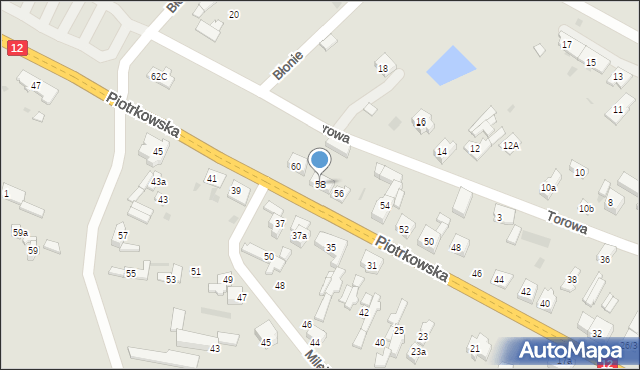 Sulejów, Piotrkowska, 58, mapa Sulejów