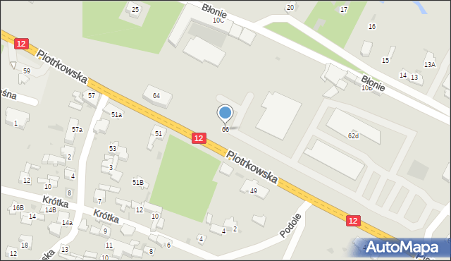Sulejów, Piotrkowska, 66, mapa Sulejów