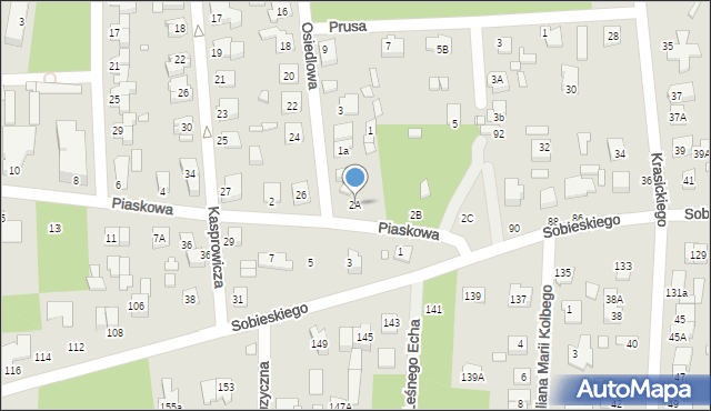 Sulejówek, Piaskowa, 2A, mapa Sulejówek