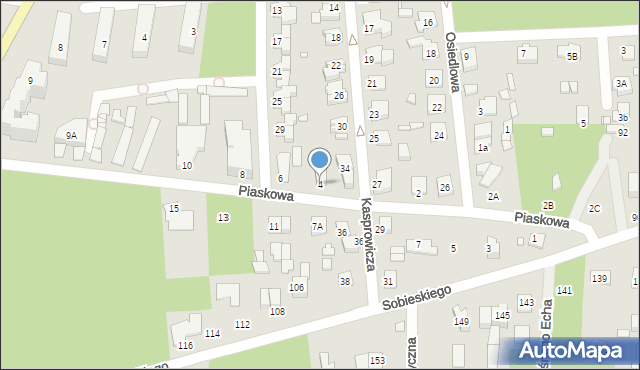 Sulejówek, Piaskowa, 4, mapa Sulejówek