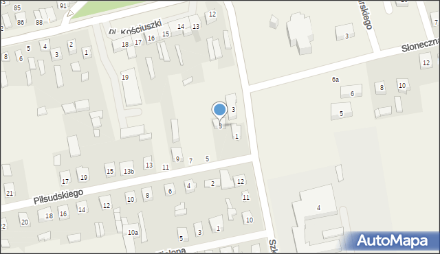 Sulmierzyce, Piłsudskiego Józefa, marsz., 3, mapa Sulmierzyce