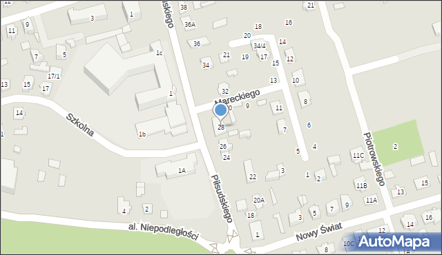 Supraśl, Piłsudskiego Józefa, marsz., 28, mapa Supraśl