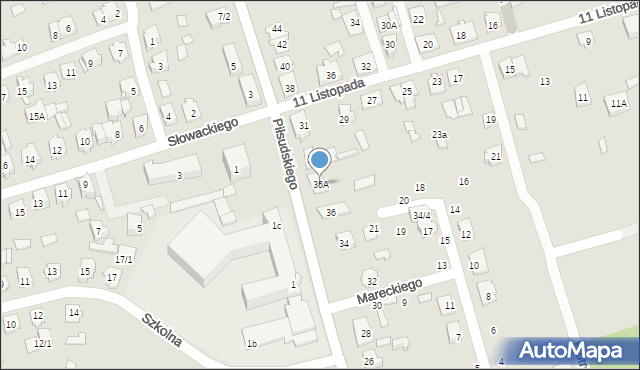 Supraśl, Piłsudskiego Józefa, marsz., 36A, mapa Supraśl