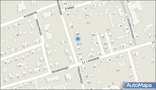 Supraśl, Piłsudskiego Józefa, marsz., 44, mapa Supraśl