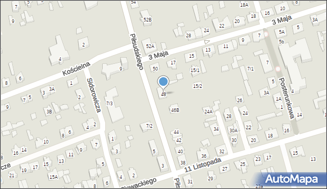 Supraśl, Piłsudskiego Józefa, marsz., 48, mapa Supraśl
