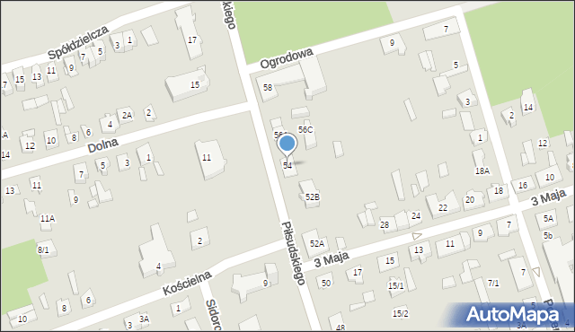 Supraśl, Piłsudskiego Józefa, marsz., 54, mapa Supraśl