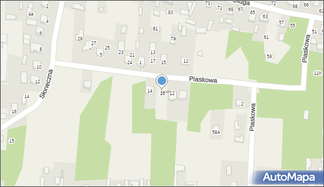 Susiec, Piaskowa, 16, mapa Susiec