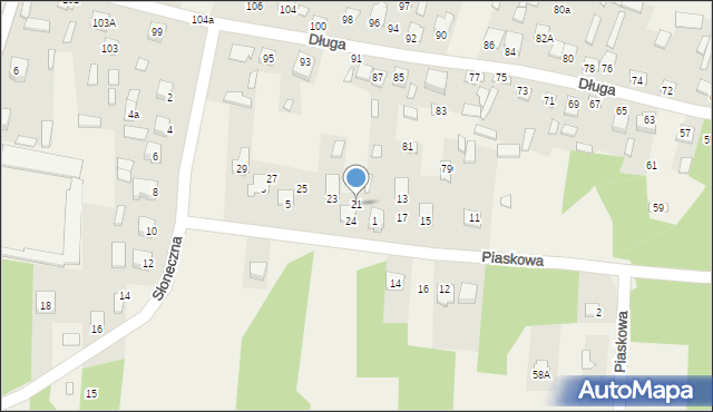 Susiec, Piaskowa, 21, mapa Susiec