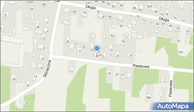 Susiec, Piaskowa, 24, mapa Susiec