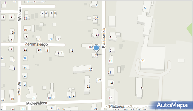 Susz, Piastowska, 18, mapa Susz