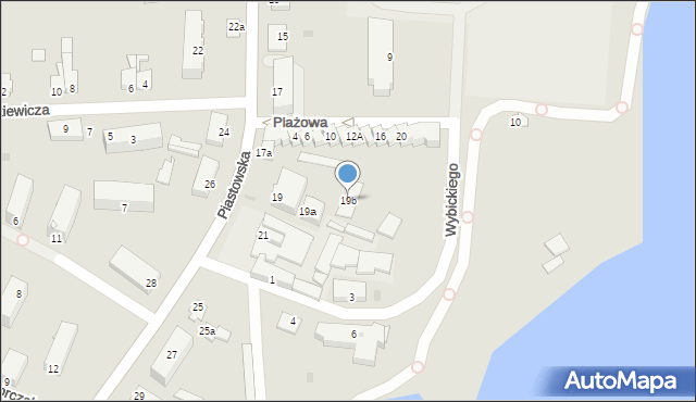 Susz, Piastowska, 19b, mapa Susz