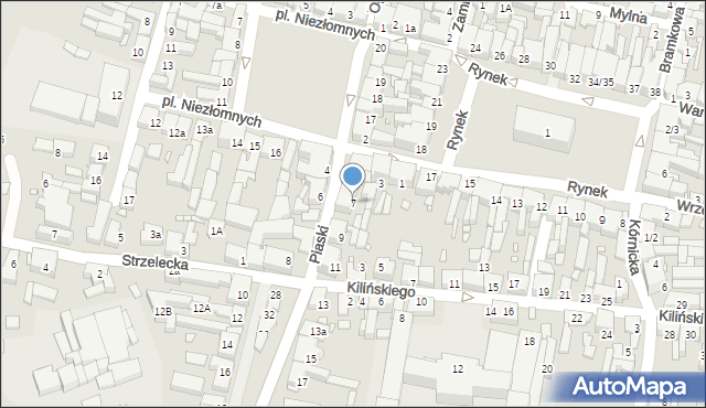 Swarzędz, Piaski, 7, mapa Swarzędz