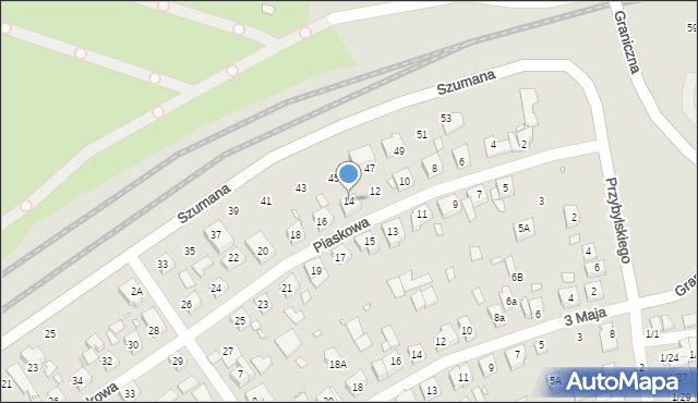 Swarzędz, Piaskowa, 14, mapa Swarzędz