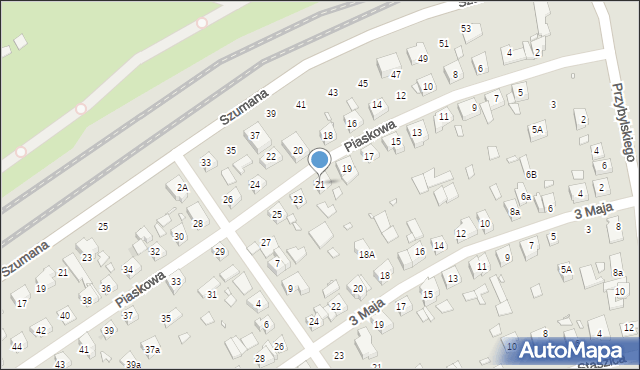 Swarzędz, Piaskowa, 21, mapa Swarzędz